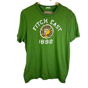 Abercrombie‎ Fitch Y2k Mens Green Muscle Fit T Shirt Graphic Print XXL Grunge